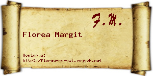 Florea Margit névjegykártya